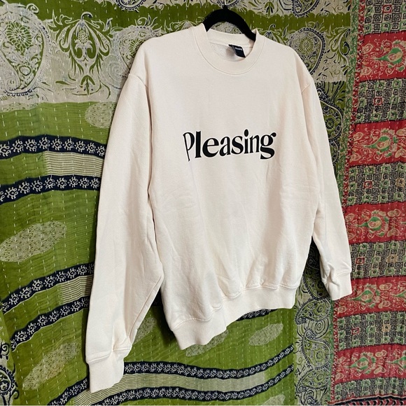Pleasing by Harry Styles Cream Crewneck Sweatshirt Size Small - Picture 9 of 15